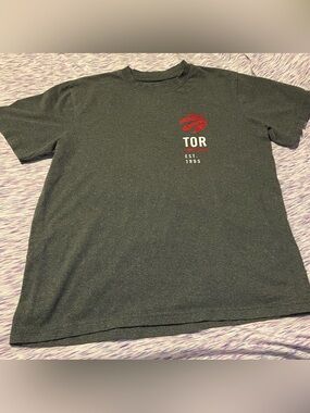 NBA Toronto Raptors Men's Dark Gray Crewneck Tee with Team Logo